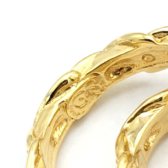 ELIZABETH TAYLOR Sparkle Kiss hoop earrings - 1" gold-tone clear rhinestone Avon - Picture 7 of 7